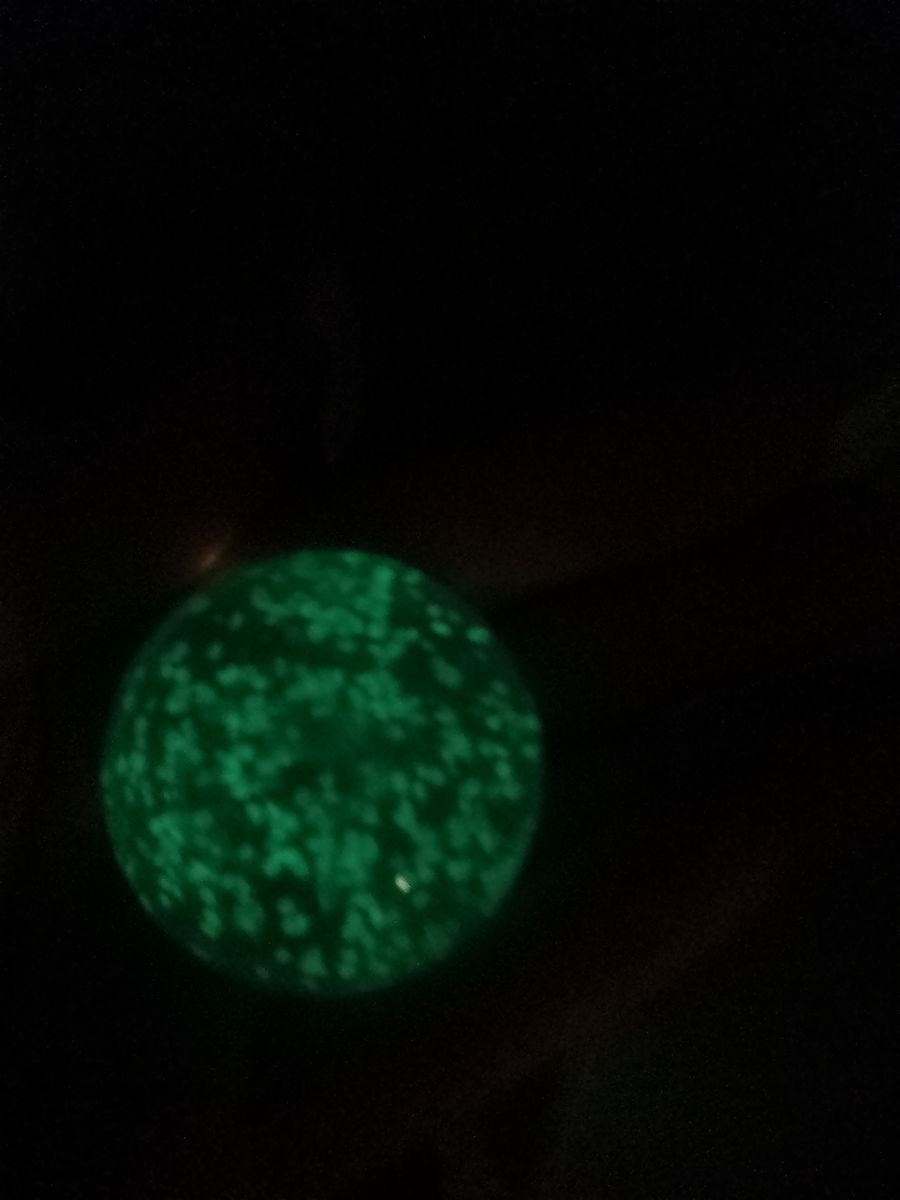 Vintage Murano Uranium Glass 2" Sphere - Hand-Signed "N" (V. Nason)