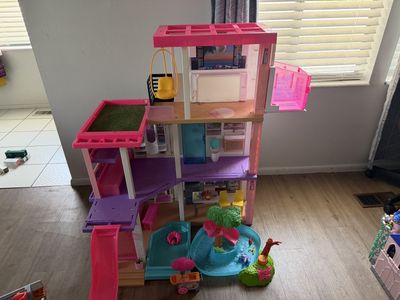 Mattel Barbie House with Slide/Elevator & Additional Pool and Ice Cream Cart
