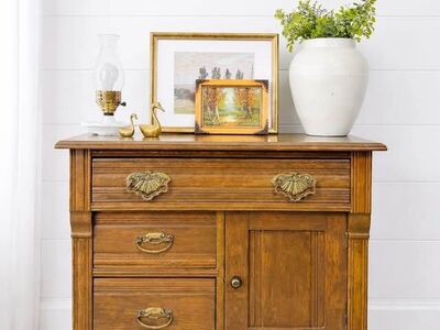 Antique Solid Wood 3 Drawer Wash Stand | Antique Wash Stand Chest | Antique Dresser