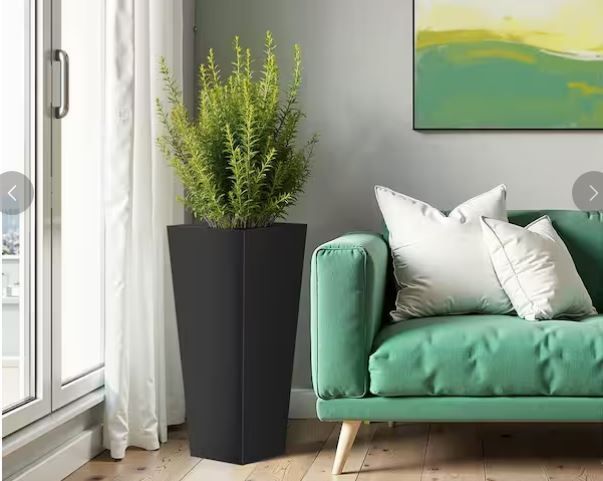 NEW! Indoor/Outdoor Planter Flower Box, Black Metal