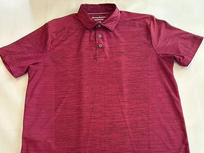 Tommy Bahama IslandZone Polo Shirt Mens Medium Burgundy Performance Golf