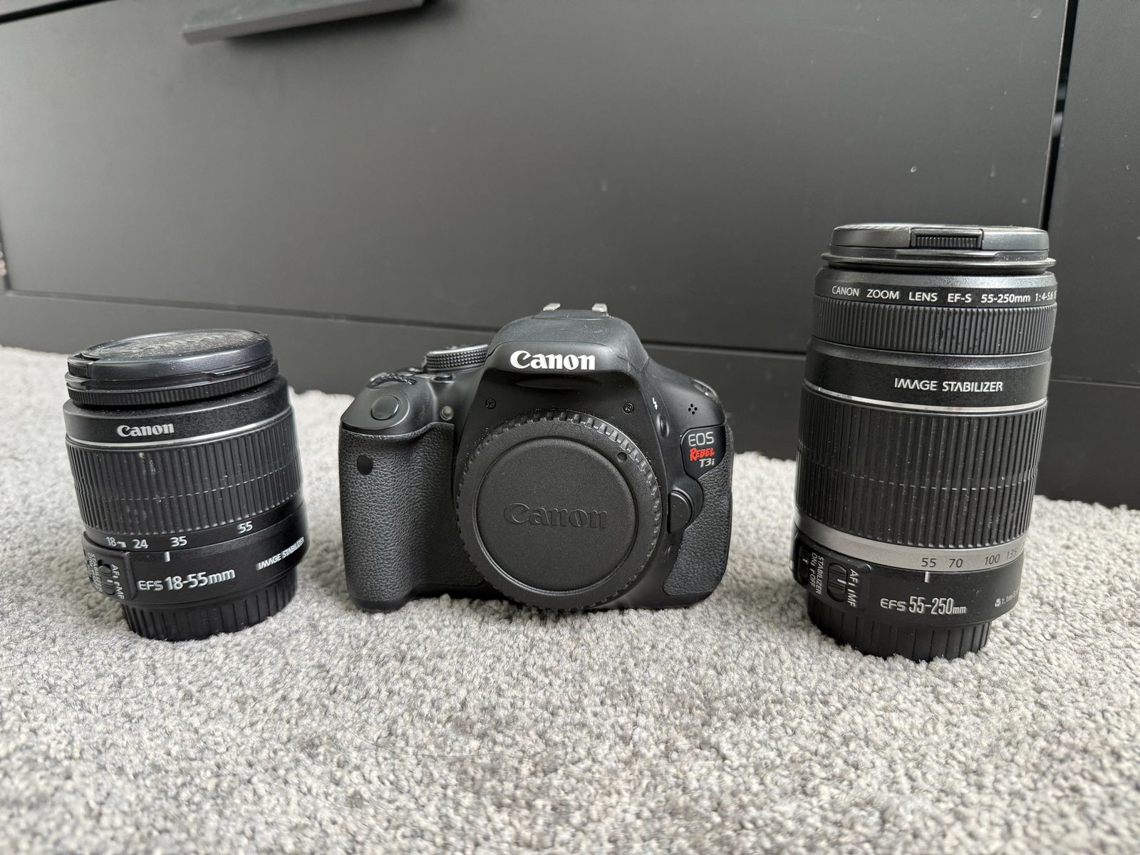 Canon EOS Rebel T3i DSLR Camera Bundle with 18-55mm & 55-250mm Lenses and Case
