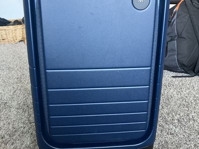 MONOS Hardshell Carry-On Spinner Luggage - Navy Blue, TSA Lock, Front Pocket