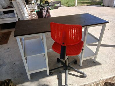 desk and chair