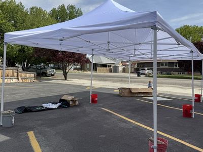 Large White Pop-Up Canopy Tent - 10' x 20' - Outdoor Event Shelter