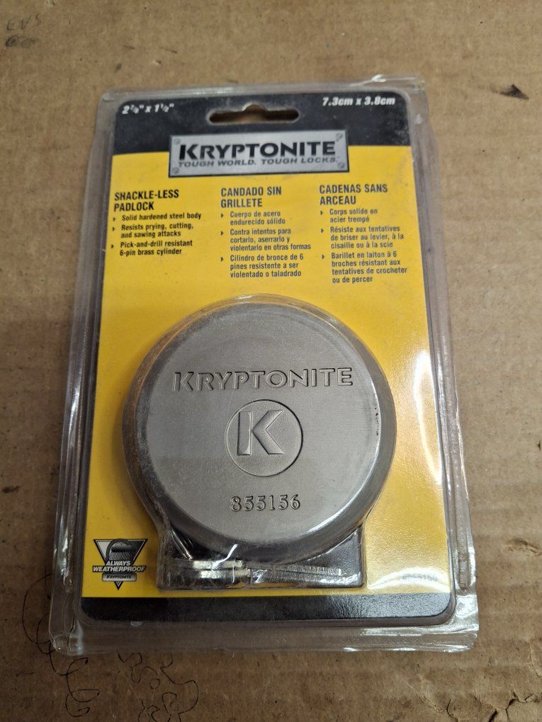 Kryptonite 855156 Shackle-Less Padlock, Solid Hardened Steel Body, Pick-and-Drill Resistant