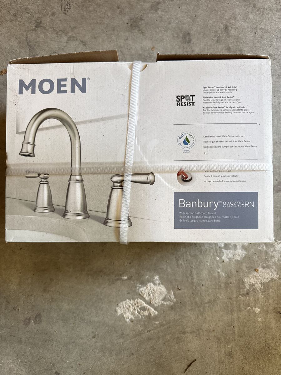 MOEN Banbury 84947SRN Widespread Bathroom Faucet - Spot Resist Brushed Nickel, WaterSense