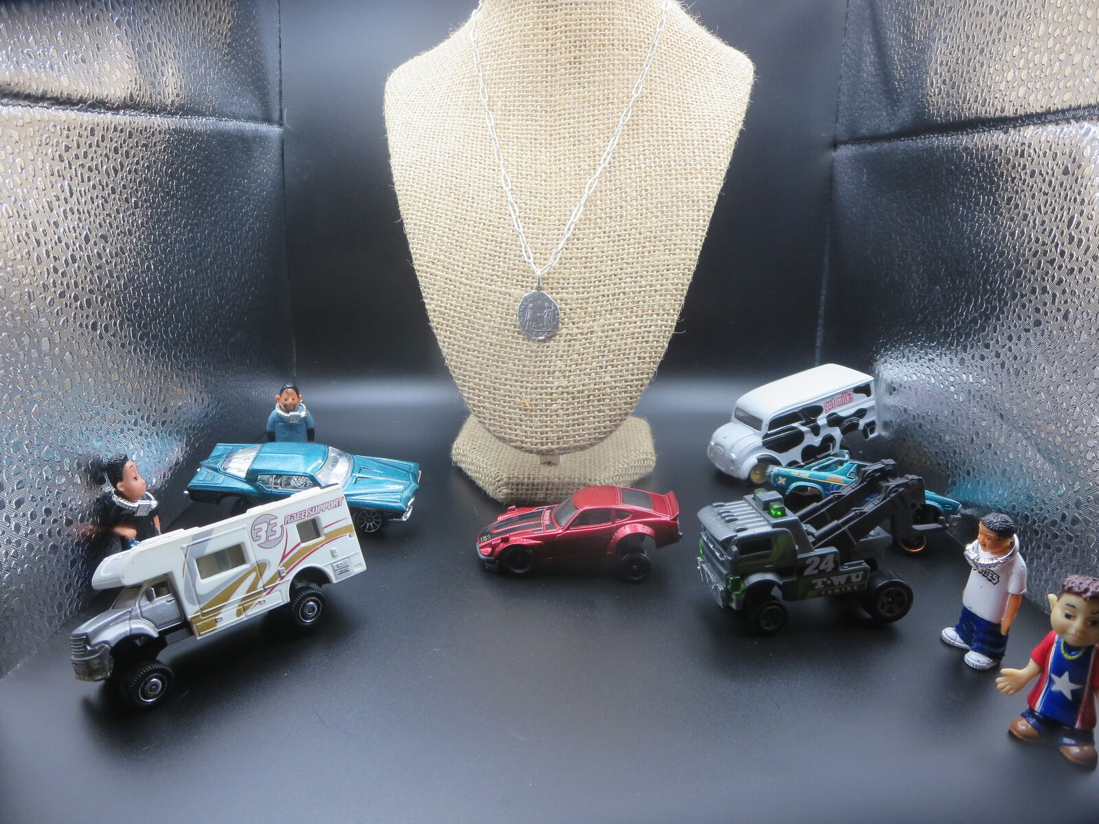 Vintage Rome coin sterling silver paper clip 16" necklace