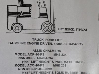 ALLIS CHALMERS FORKLIFT MANUAL