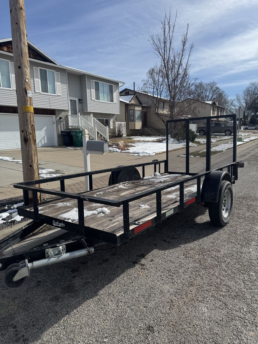 Utility Trailer with Ramp Gate, Single Axle, Black - Great for Hauling