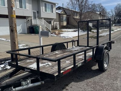 Utility Trailer with Ramp Gate, Single Axle, Black - Great for Hauling