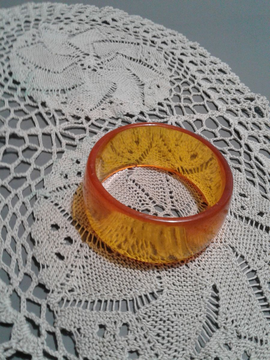 Vintage Bakelite Bangle Wide, Bracelet Amber,