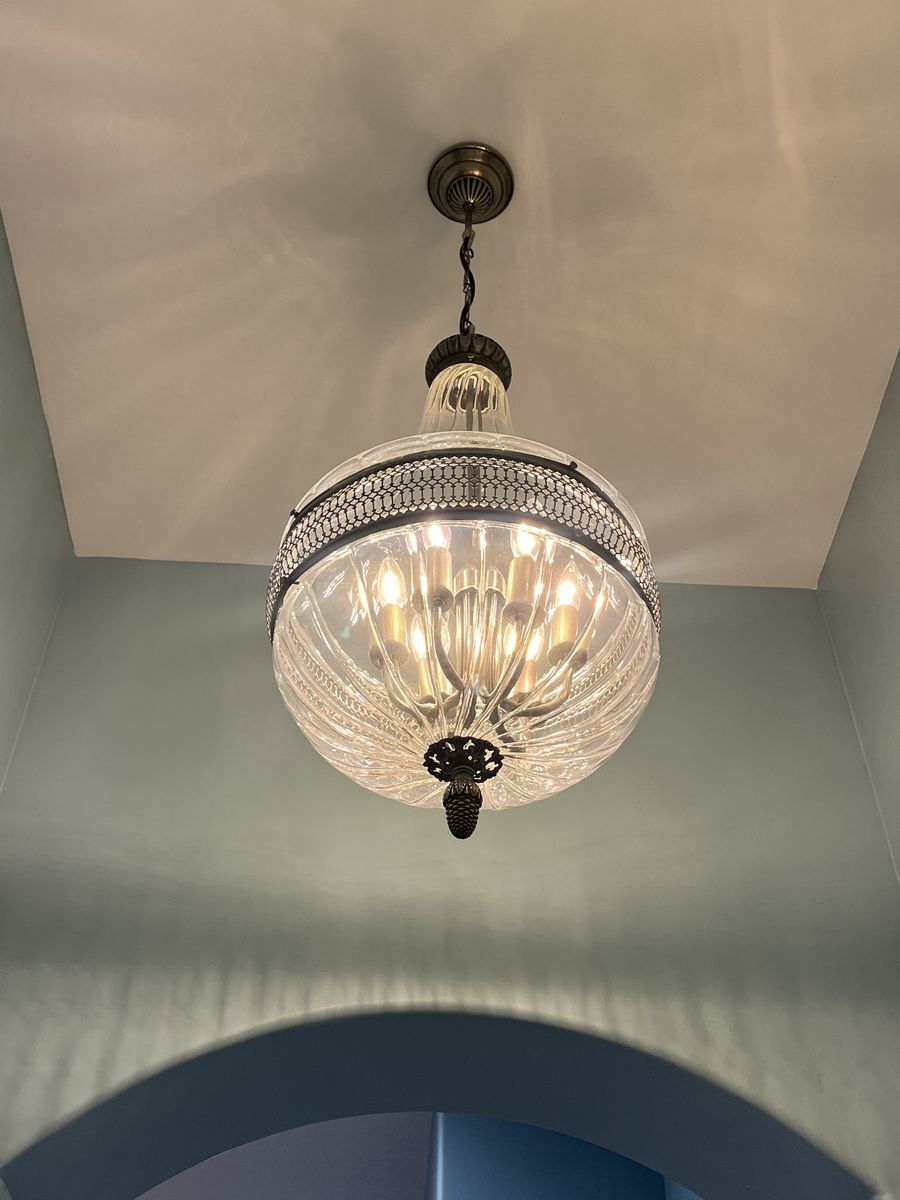 Round Ball Crystal & Black Chandelier