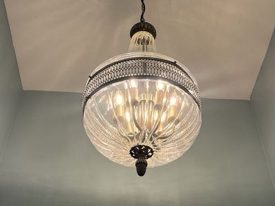 Round Ball Crystal & Black Chandelier