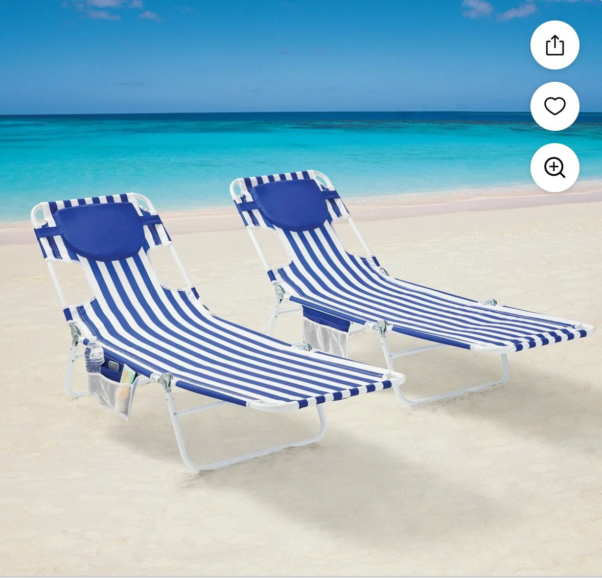 2 pack, Folding Beach Fabric Lounger