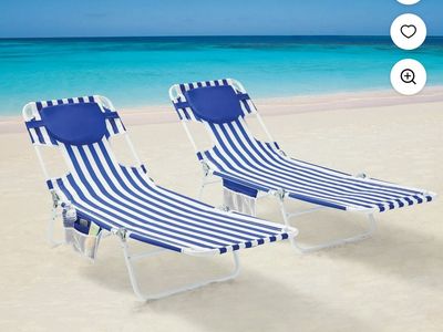 2 pack, Folding Beach Fabric Lounger