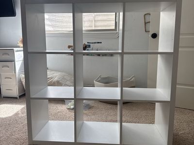 White 3x3 Cube Storage Organizer Bookcase Shelf - Versatile and Modern Display Unit