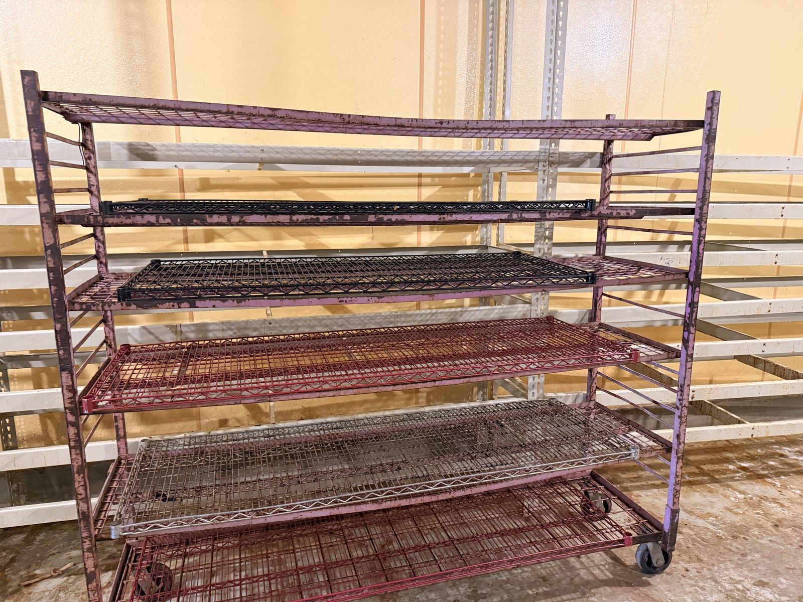 Commercial Wire Shelving Unit with Casters - Multi-Color 6-Tier Rolling Rack