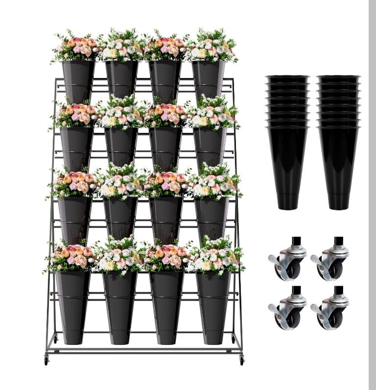 New Assembled Zaocaiou Flower Display Stand with 16 Round Buckets