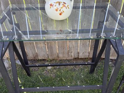Glass Top Table With 2 Chairs