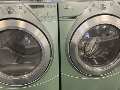 Whirlpool Beautiful Sea Foam Green Front Load Washer and Dryer, With Warranty!