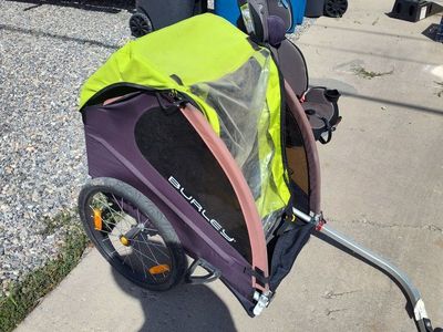 Burley Bike Trailer - Green and Brown Child Carrier