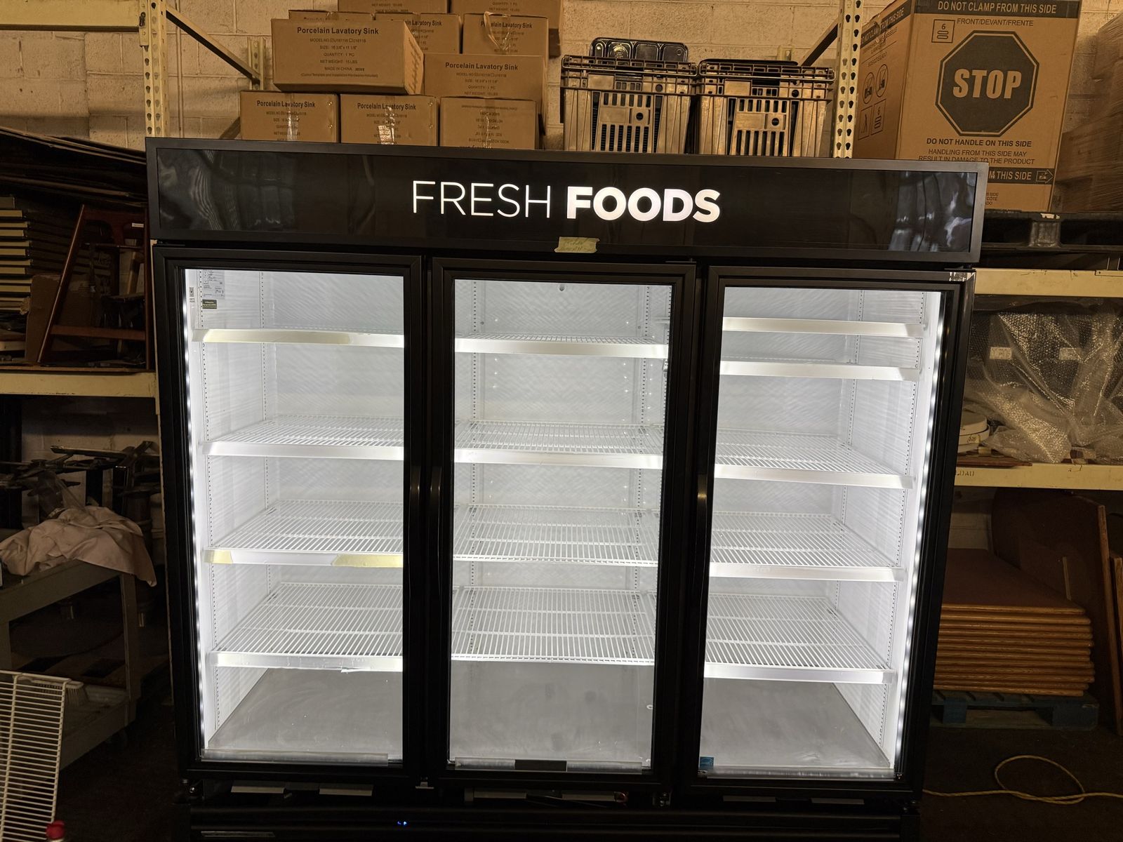 True GDM-72-HC 3-Door Glass Commercial Refrigerator - Excellent Condition