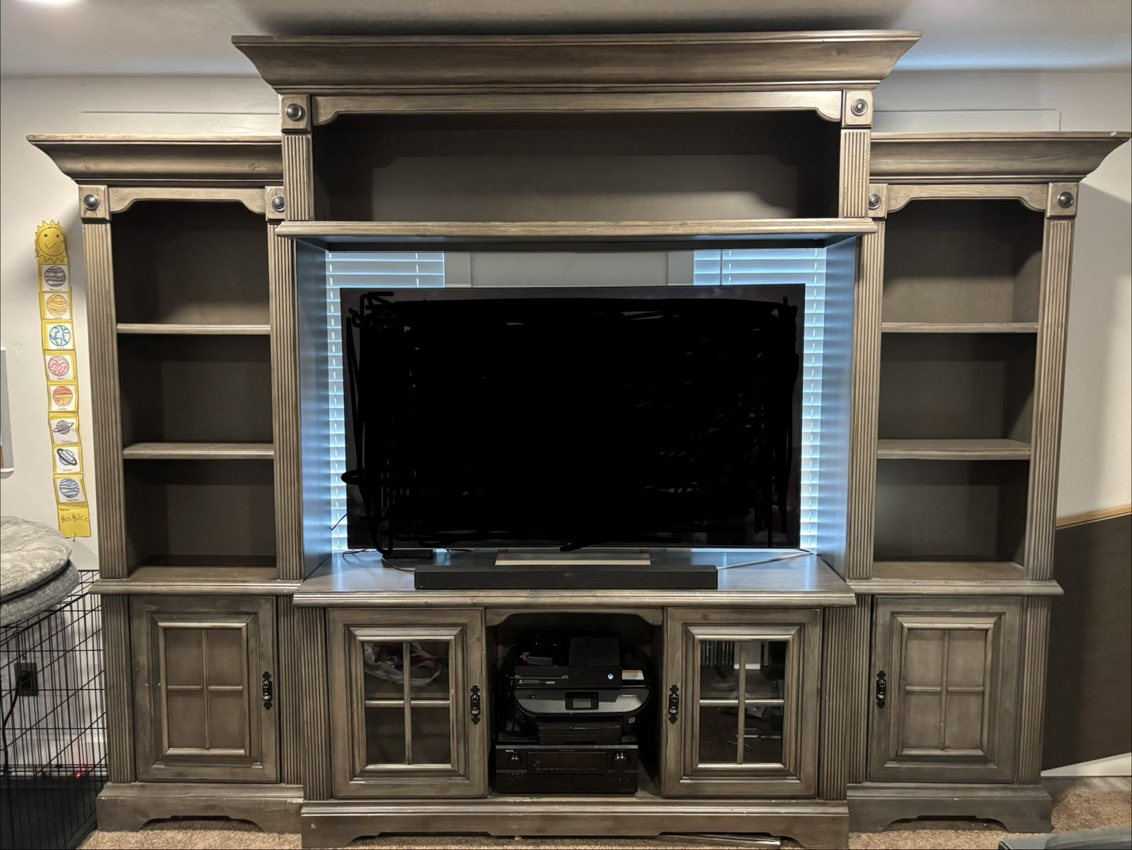 Rustic Wood Entertainment Center