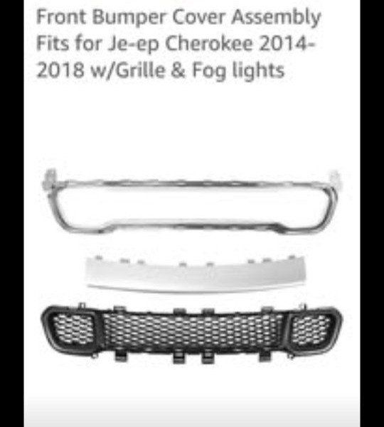 Bumper Cover Assembly Fits for Je-ep Cherokee 2014-2018 w/Grille & Fog lights