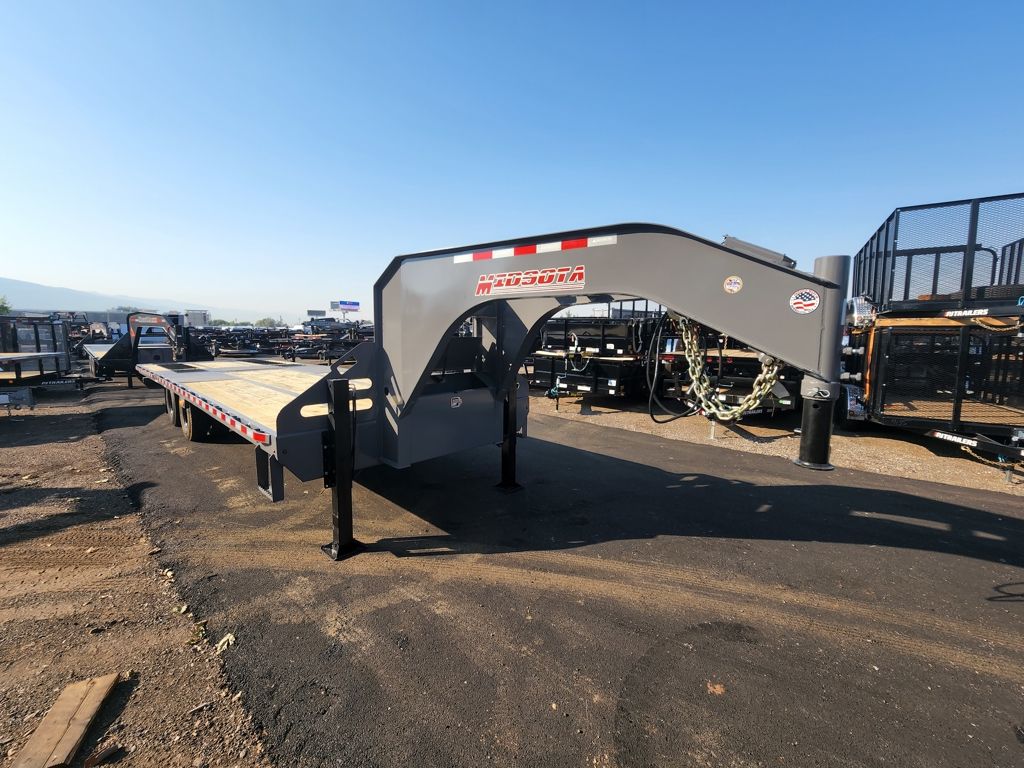 2026 Midsota 8.5X30 (18+12) Gooseneck 20K Deckover with Hydraulic Tail Equipment Trailer