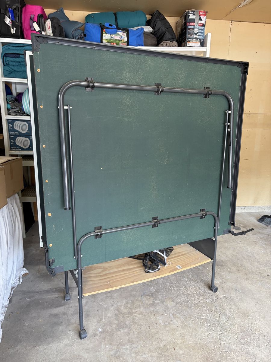 Free - Foldable Green Ping Pong Table with Rolling Base