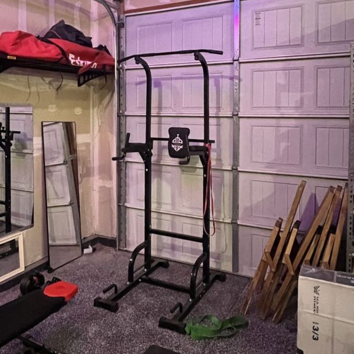 Fitness Power Tower Pull-Up Dip Station Home Gym Strength Training Equipment