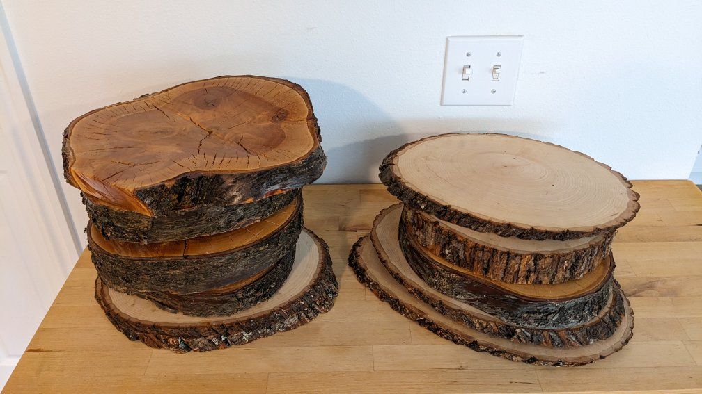 Natural Wood Slices for Crafts and Decor - Set of Rustic Tree Rounds