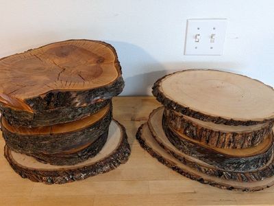 Natural Wood Slices for Crafts and Decor - Set of Rustic Tree Rounds
