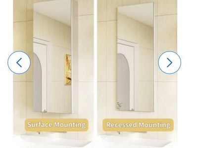 Surface/Recessed Mount Aluminum Bathroom Medicine Cabinet w/ Mirror