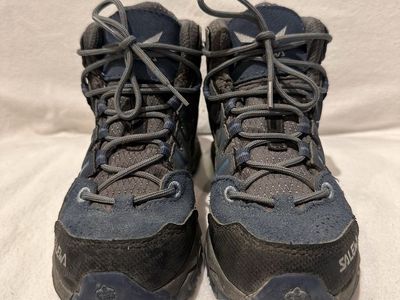 Salewa toddler size 13.5 blue Leather/textile Gore-Tex hiking boots