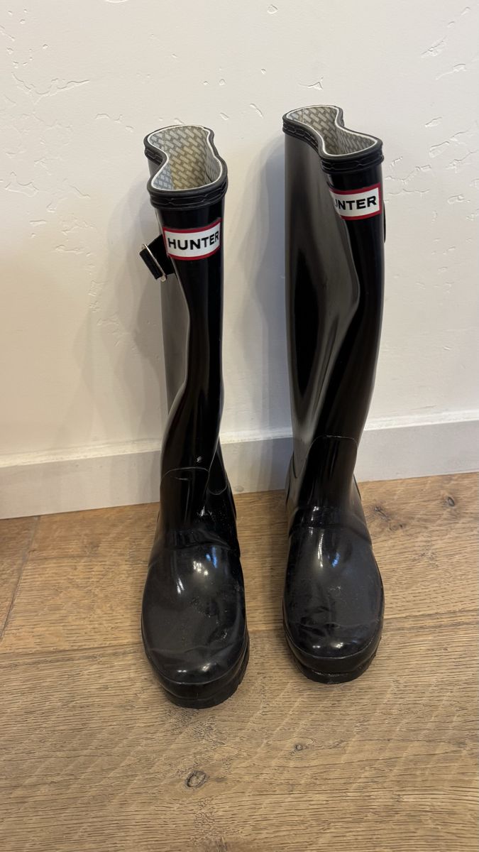 Hunter Original Gloss Tall Rain Boots Black US 6 / EU 37 Women's Waterproof Wellies