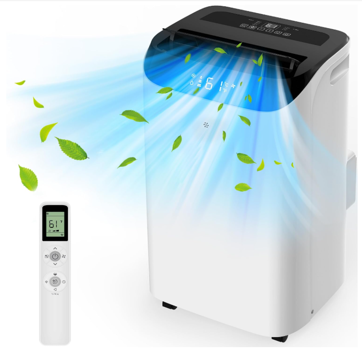 14000 BTU Portable Air Conditioners with Remote Control, 3-in-1 Free Standing Cooling AC Unit with Fan & Dehumidifier