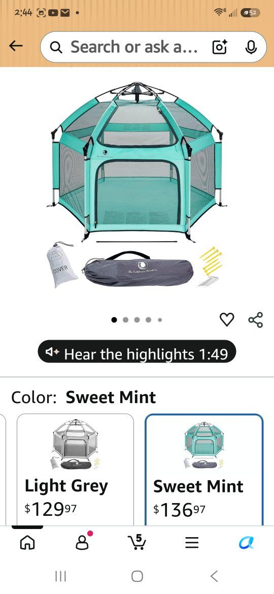 mint green pop n go playpen