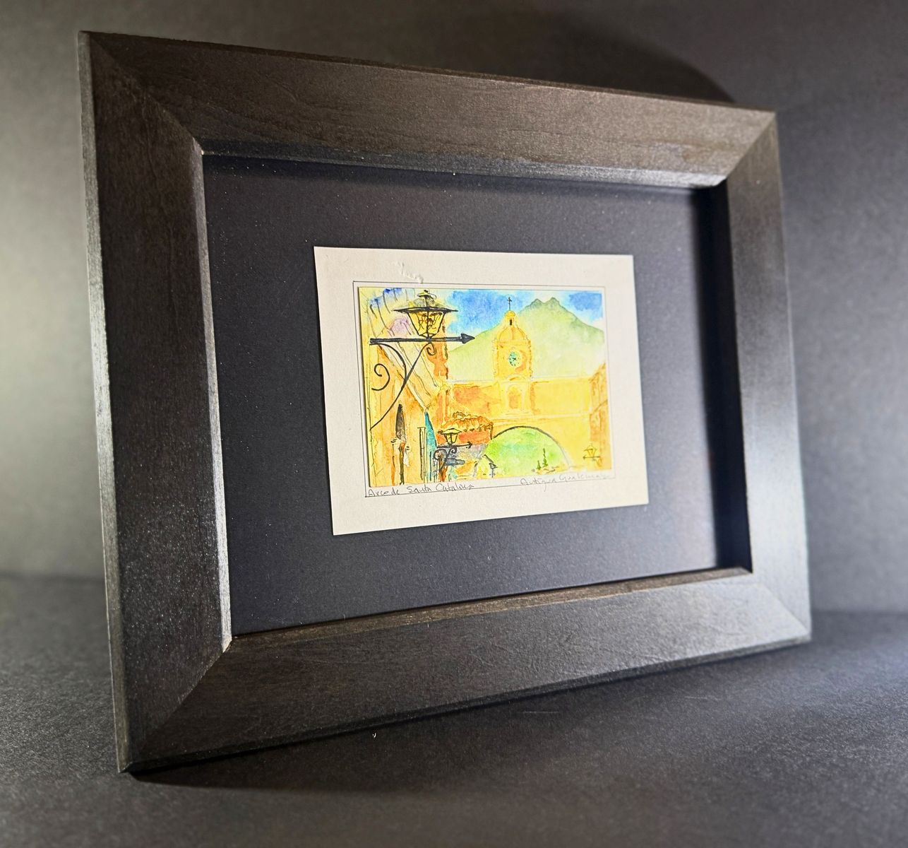 AUTHENTIC GUATEMALAN WATERCOLOR PAINTING | CUSTOM FRAME