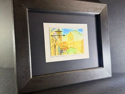 AUTHENTIC GUATEMALAN WATERCOLOR PAINTING | CUSTOM FRAME