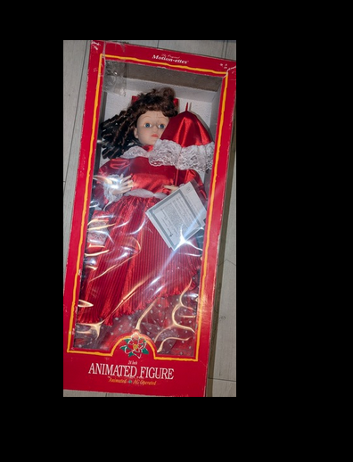 Vintage 80s NEW in Box  24" Telco Motionette Christmas Animated Victorian Girl - Holiday Decoration