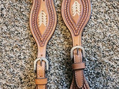 Tooled Leather Western Spur Straps