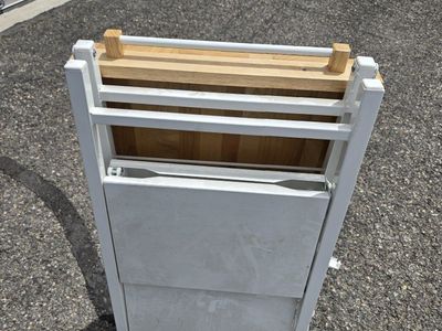 Foldable Kitchen Cart Butcher Block Top on Wheels