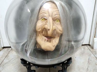 2005 Gemmy 14" Animated Witch Spirit Ball Halloween WORKS w/ Box & Adapter