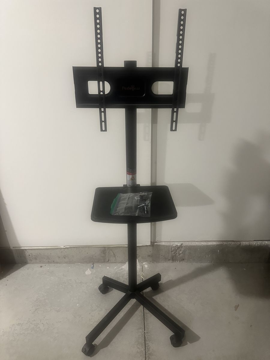 Perlegear Universal Mobile TV Stand Mount with Wheels and Shelf for 23-60" TVs