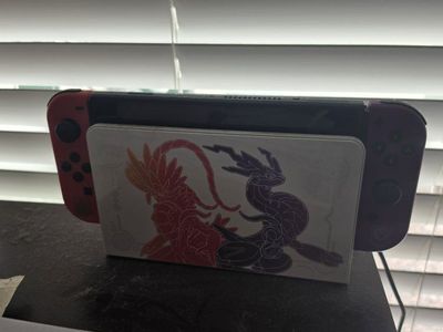 Nintendo Switch OLED Model w/ Scarlet & Violet Dock - Limited Edition Console, Red/Purple Joy-Cons