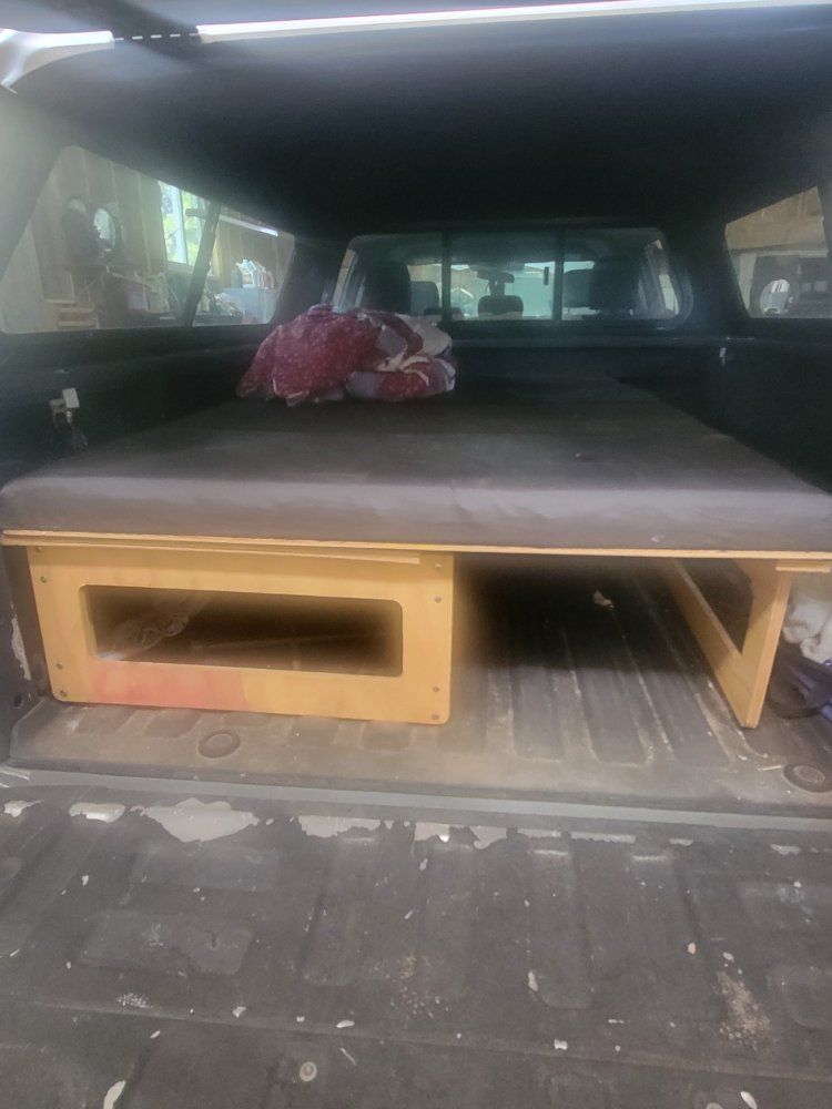 Custom madeTruck bed sleeping platform