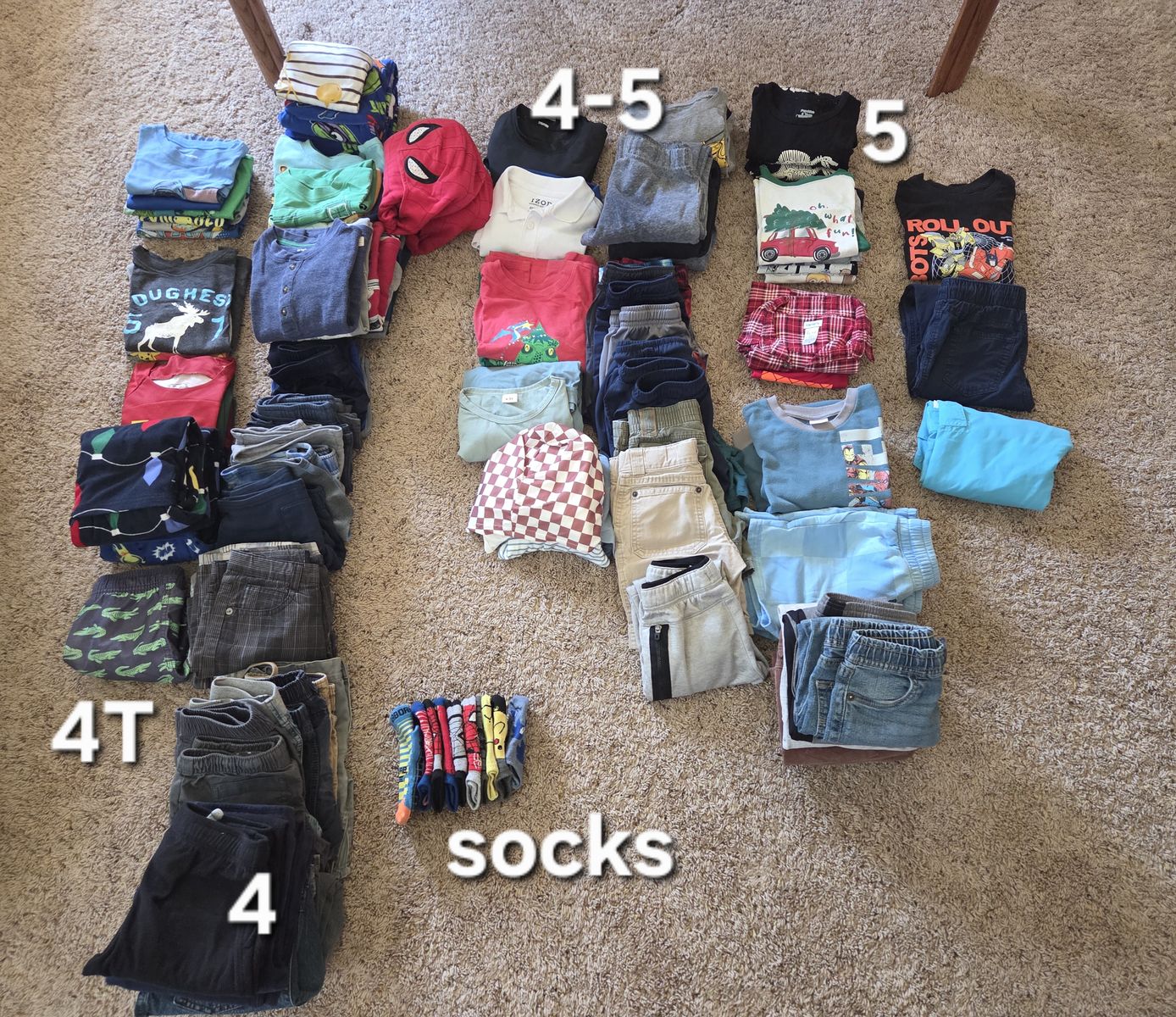 Boys Clothes & Shoes Bundle Sizes 4T-5 (Pants, Shirts, PJs, Shoes, Sunglasses)