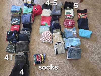 Boys Clothes & Shoes Bundle Sizes 4T-5 (Pants, Shirts, PJs, Shoes, Sunglasses)